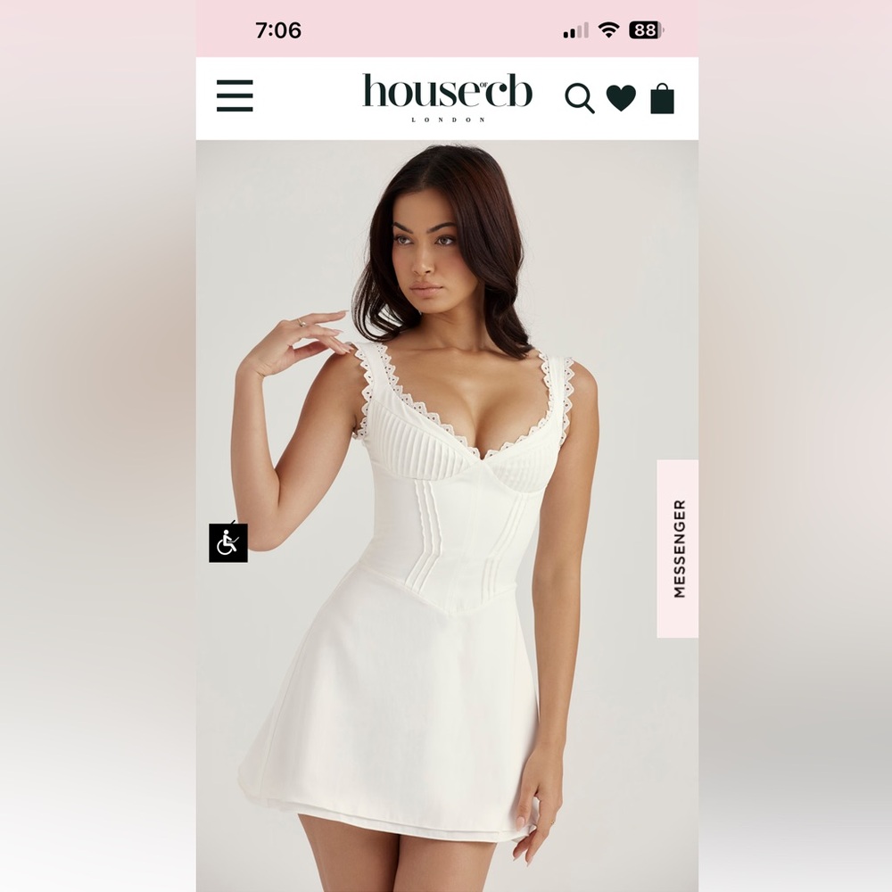 House of CB White Pin Tuck Mini Dress